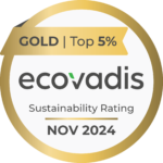 Medal rating of ecovadis gold top 5% for 2024